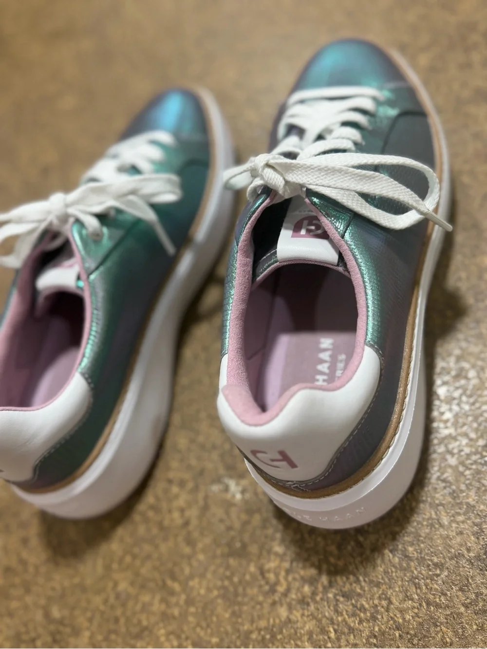 Cole Haan Iridescent Teal Low-Top Sneakers